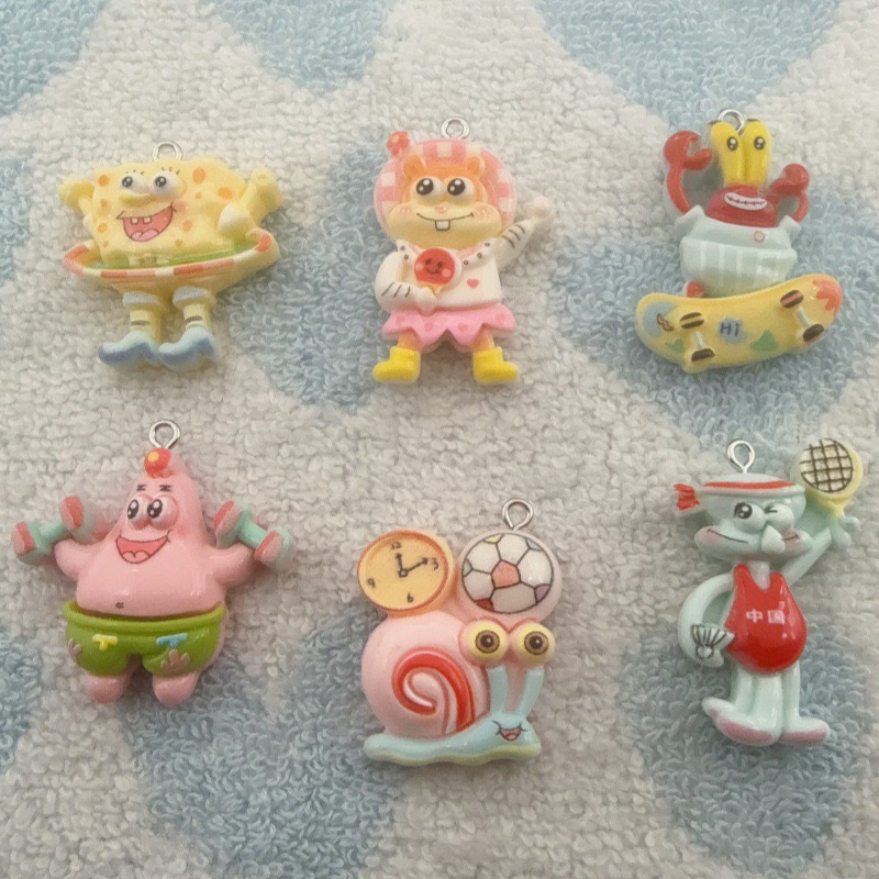 Resin Art Calligraphy - 10pcs cartoon resin pendant, DIY jewelry