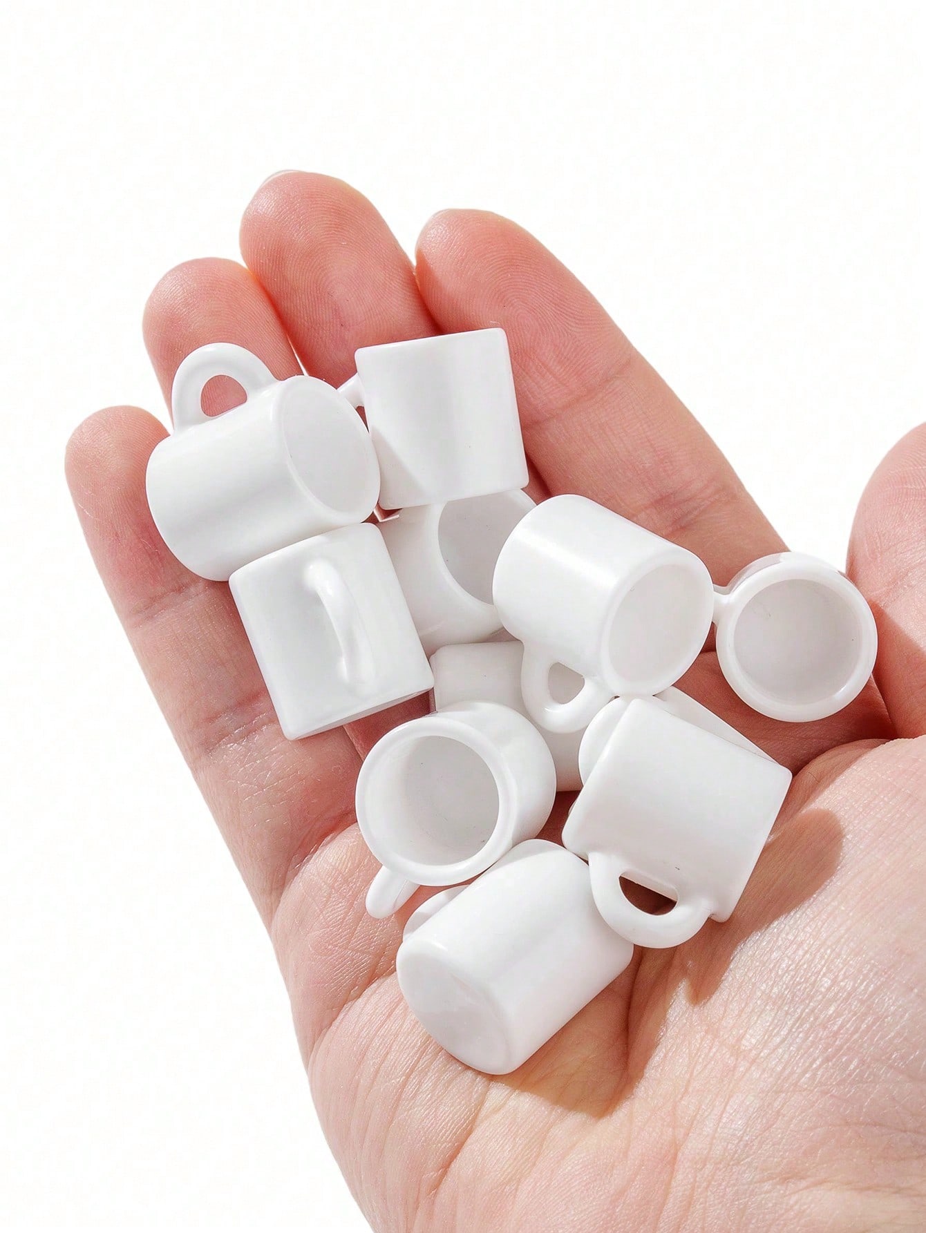 Resin Art Toys - 10pcs Dollhouse Miniature White Mugs: Miniature