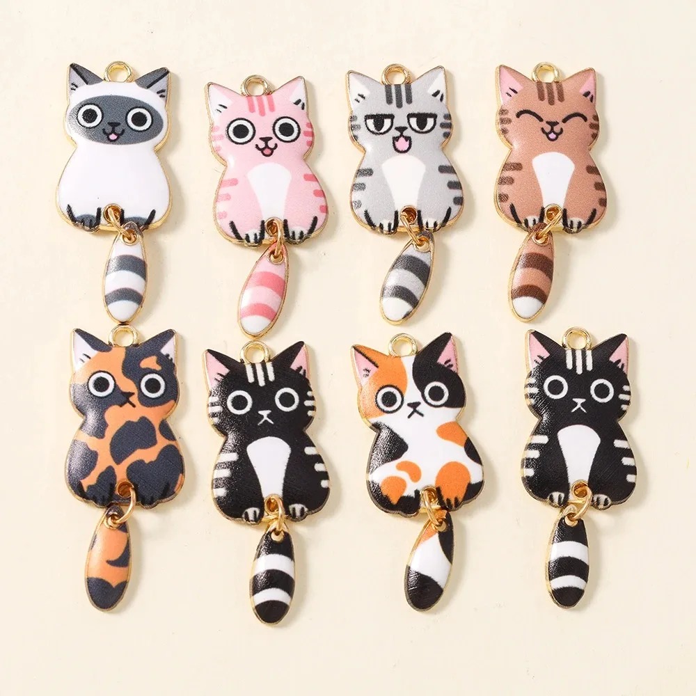 10Pcs 16×39mm Cute Cartoon Cat - Resin Art Calligraphy review and price