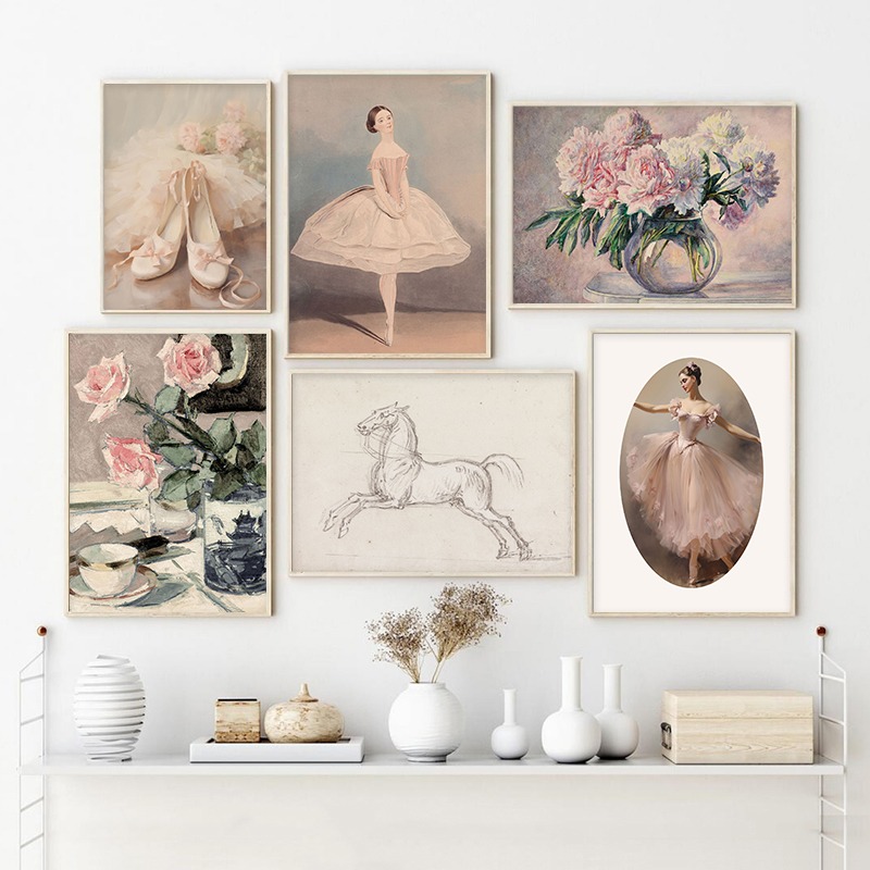 Girl Ballet Art Pink Vintage N - Resin Art Of Flowers review and price